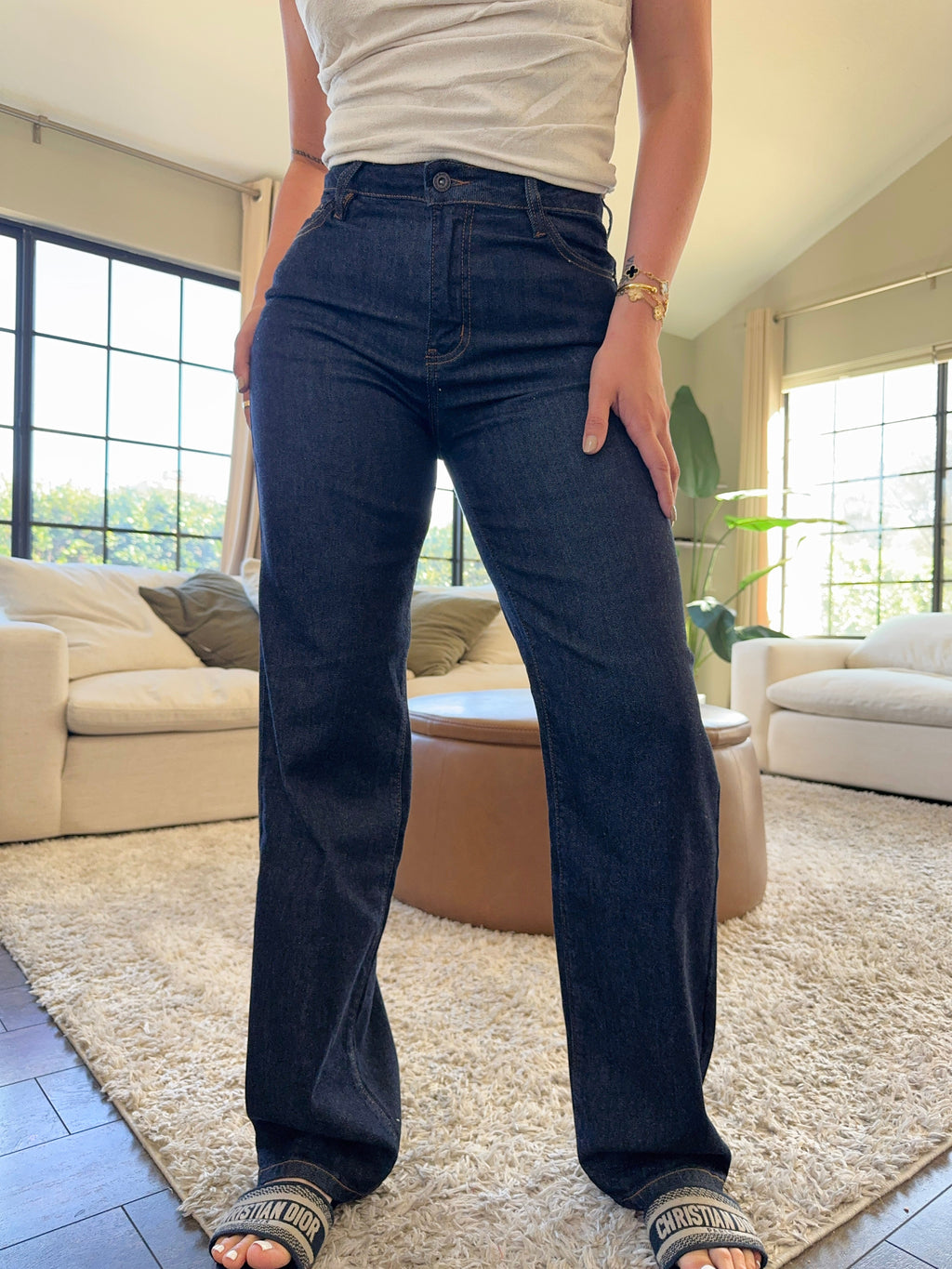 Esme Wide Leg Jeans (Dark Denim)