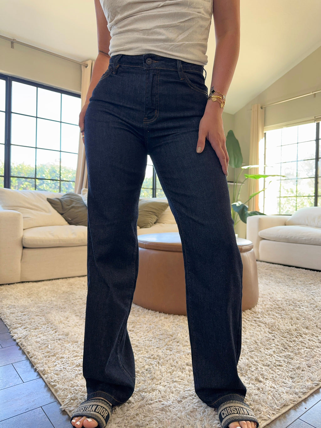 Esme Wide Leg Jeans (Dark Denim)
