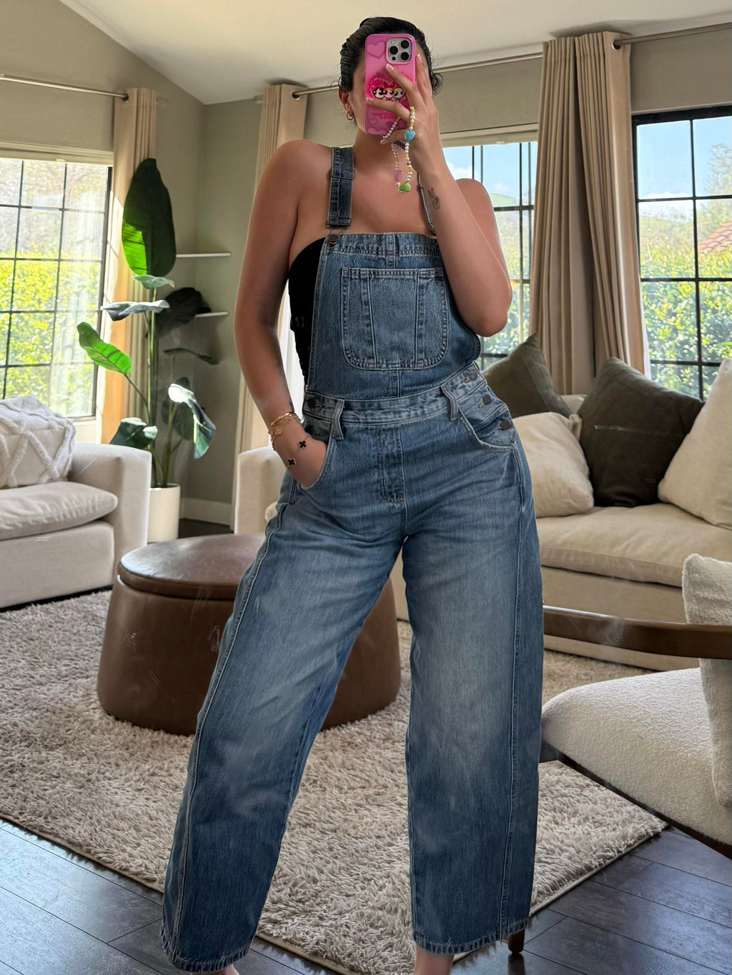 Mia Denim Overalls (Medium Denim)