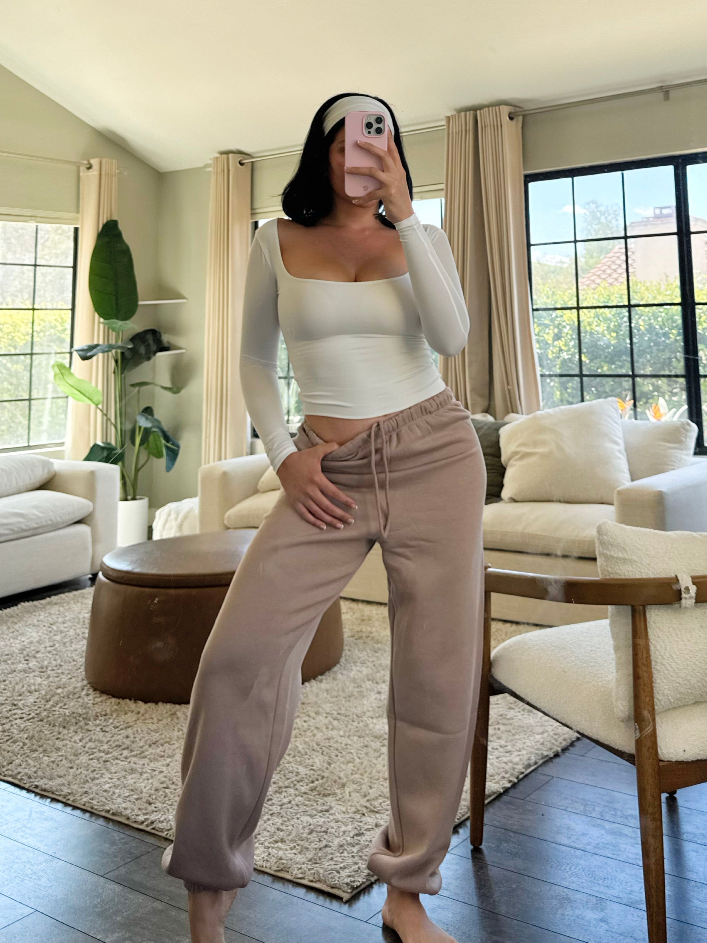 Maria Oversized Jogger Pants (Mocha)