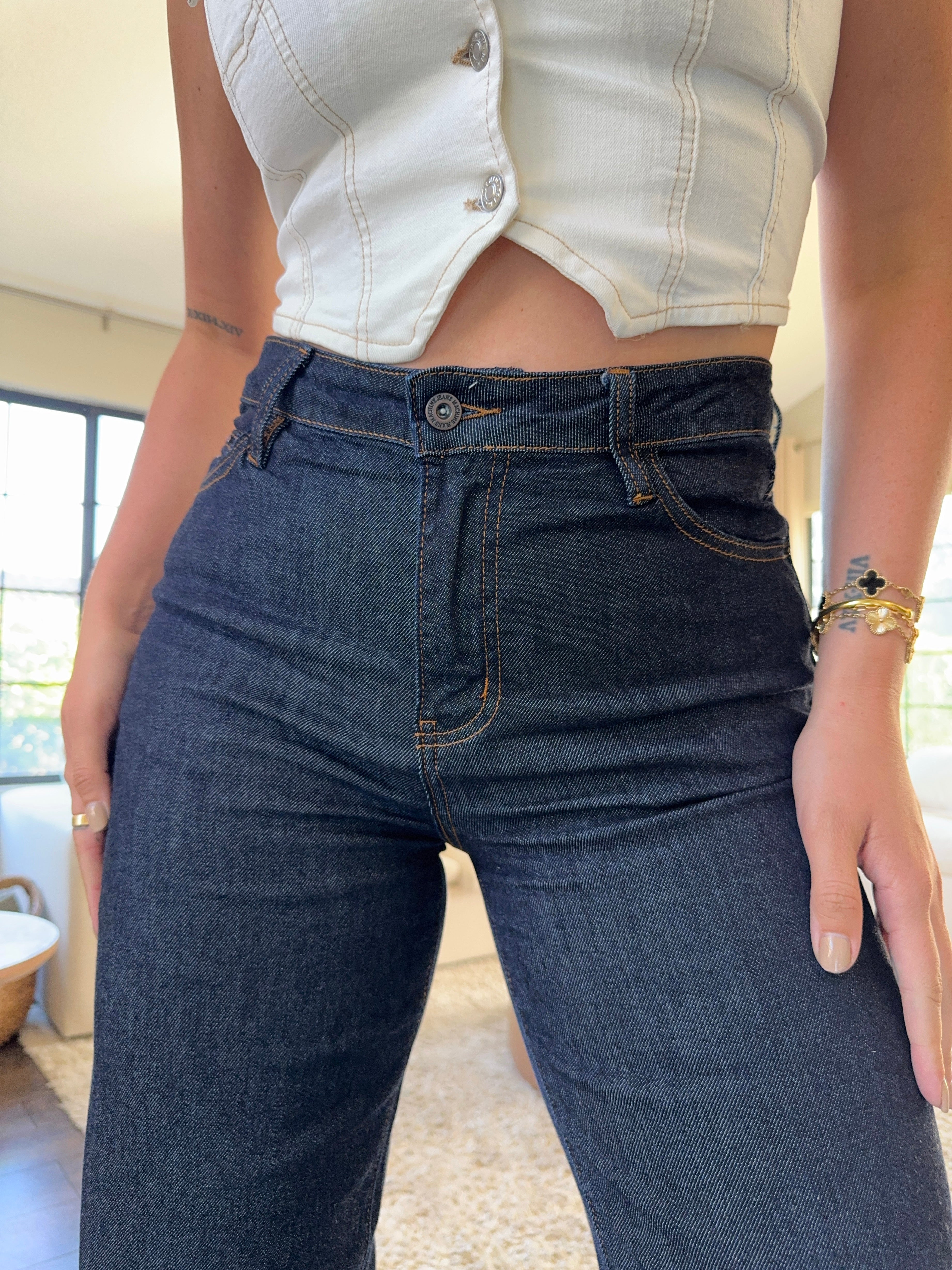 Esme Wide Leg Jeans (Dark Denim)
