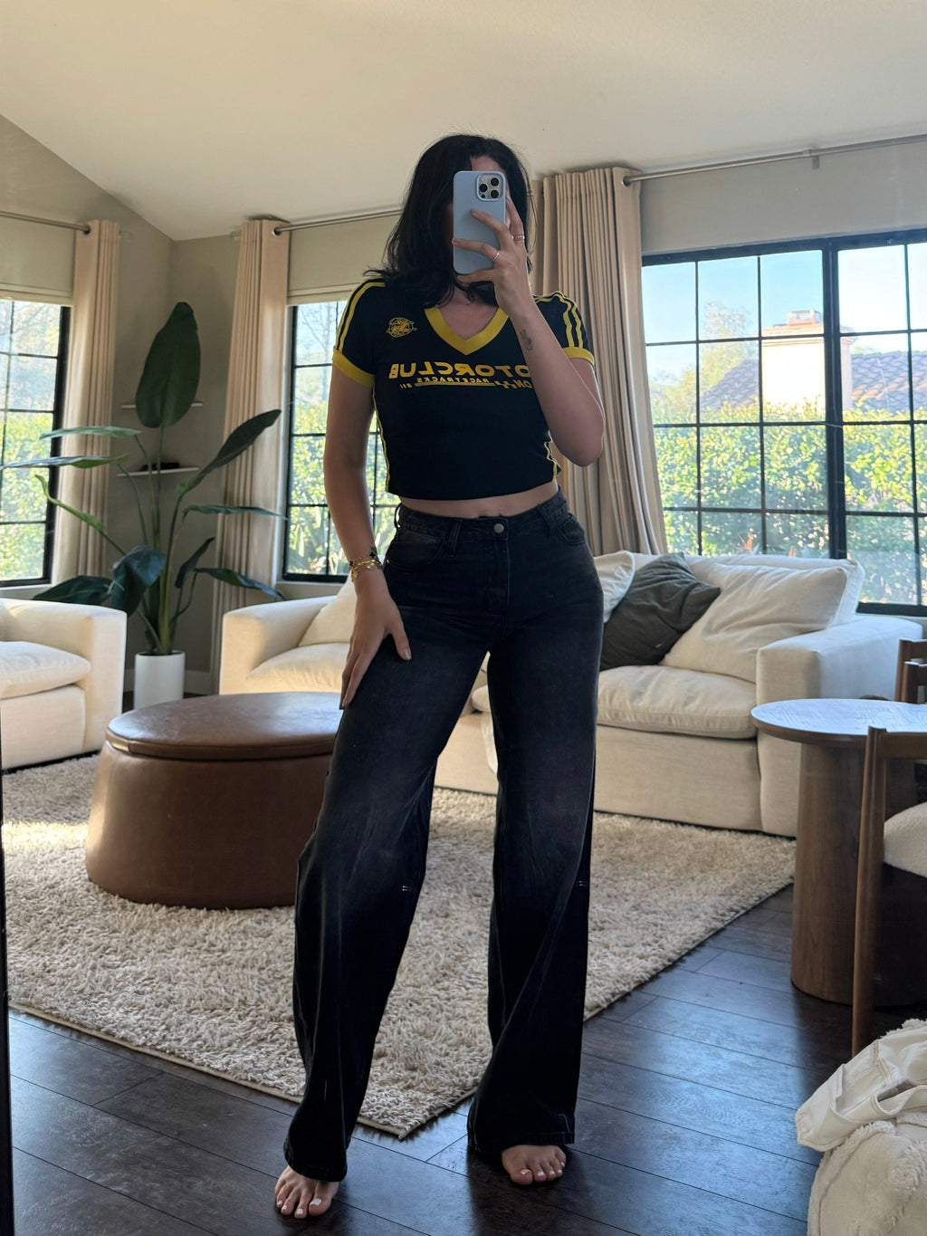 Christine Wide Leg Jeans (Black)