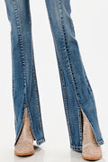Seam Center Mid Rise Bootcut  Jeans