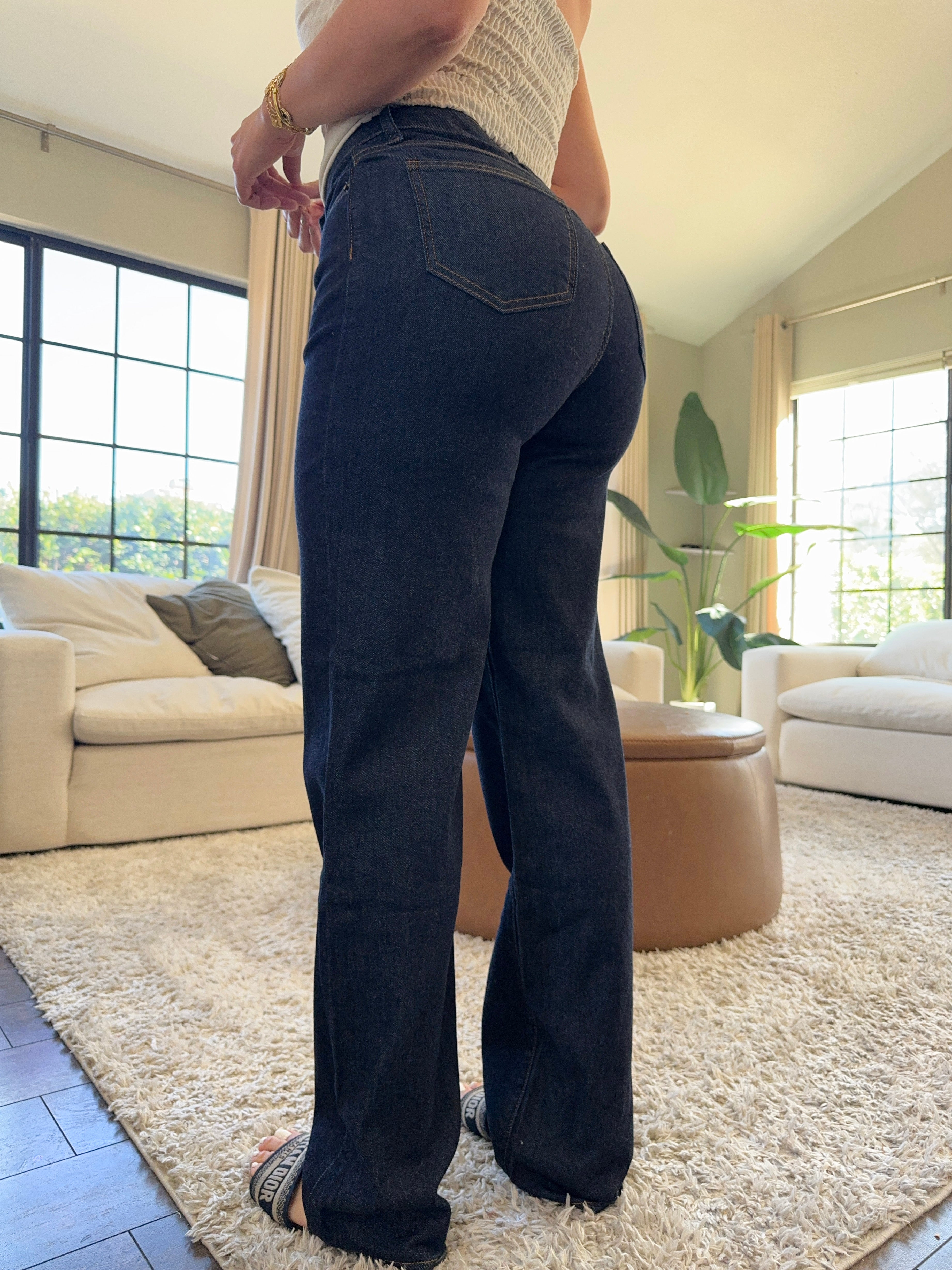 Esme Wide Leg Jeans (Dark Denim)