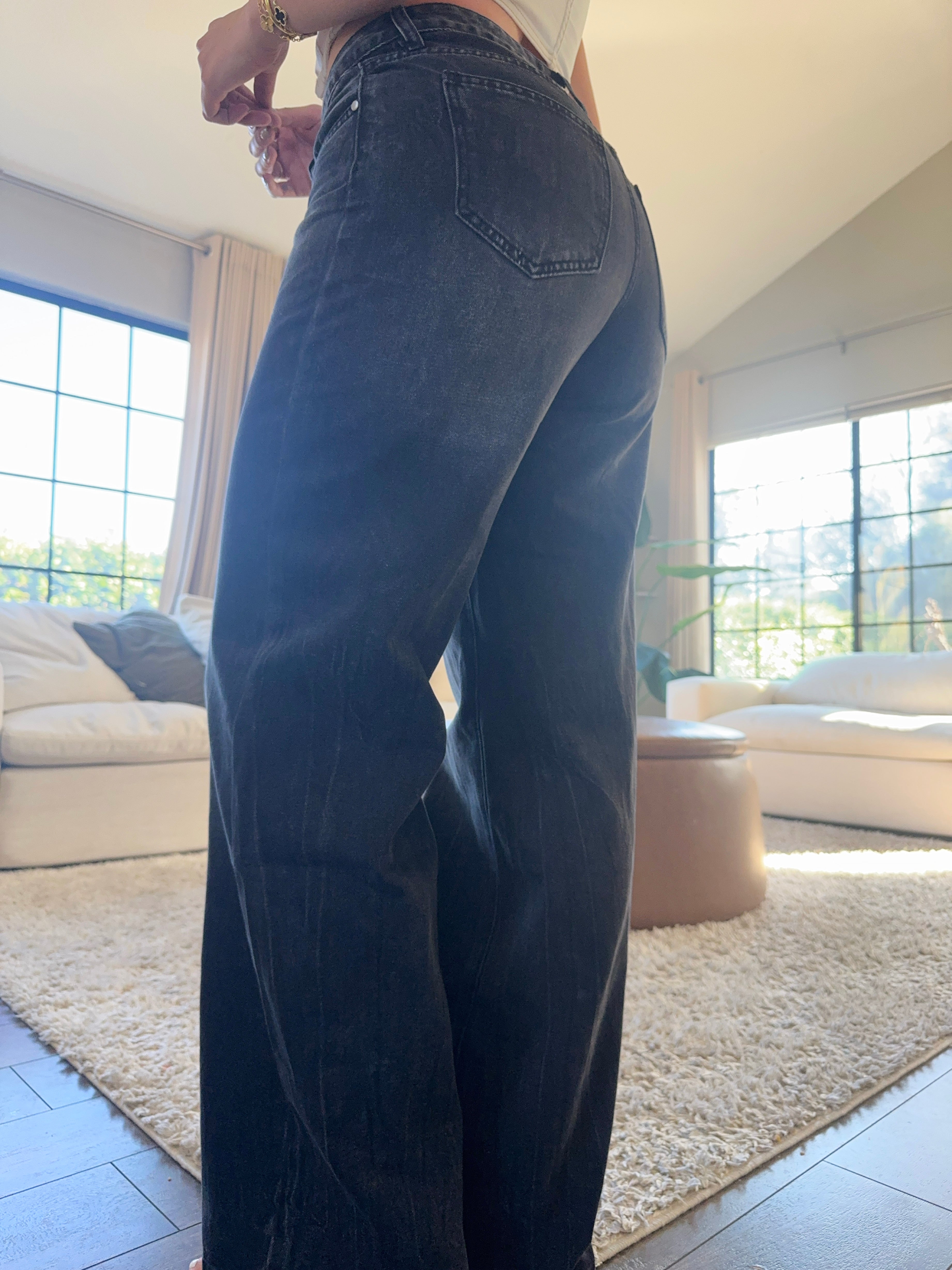 Christine Wide Leg Jeans (Black)