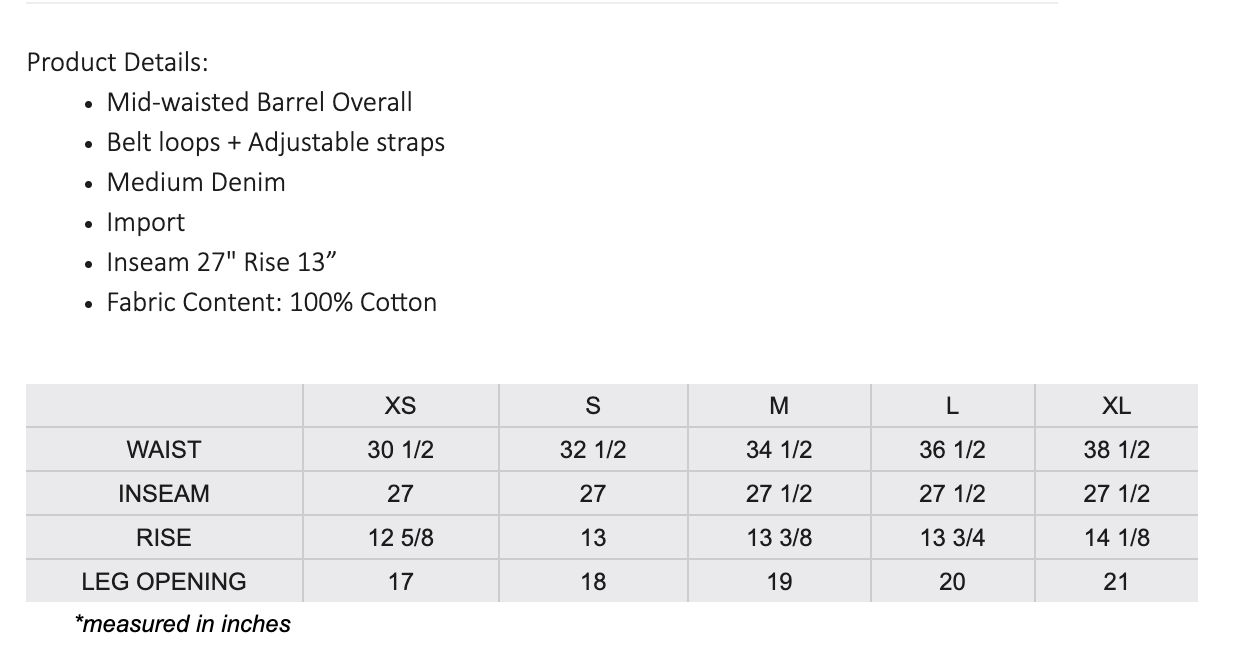 Mia Denim Overalls (Medium Denim)