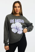 Grey Graphic Sweater Long Sleeve