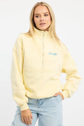 Yellow Zip Sweater Funnel Neck Oversized